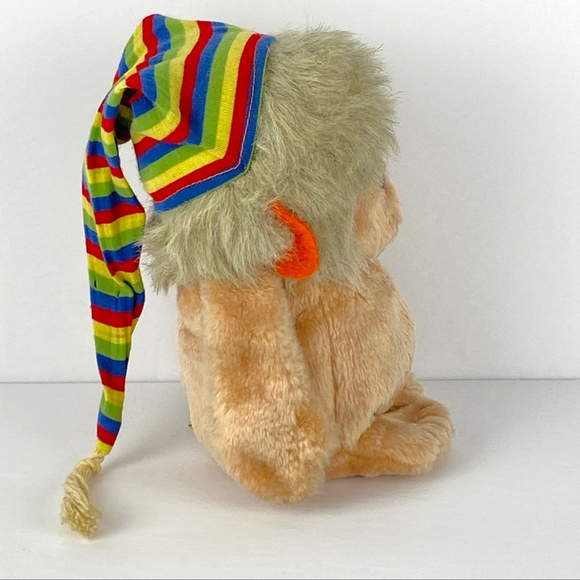 Vintage 1981 GUND Noah the Gnome / Troll 8 inch Plush with Striped Nightcap - Picture 4 of 10